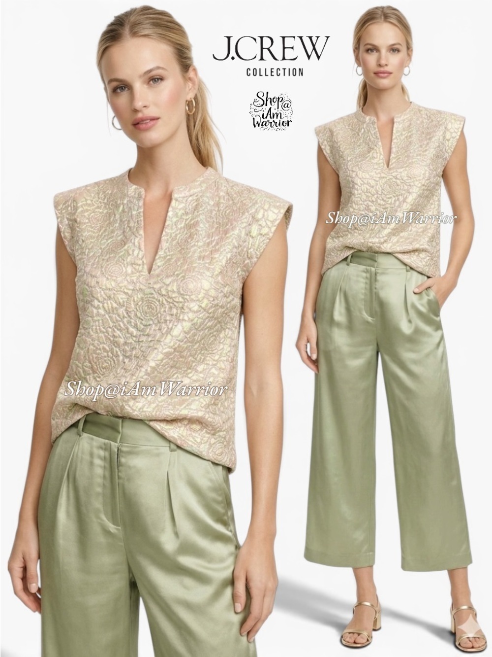 J.Crew Collection iridescent rose jacquard top *Shop@iAmWarrior